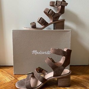 Madewell Buckle Sandals in Darkest Olive